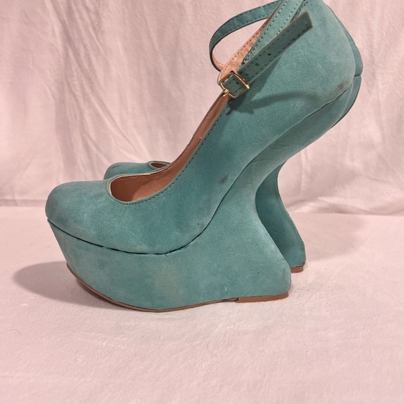 Charlotte Russe Turquoise Platform Heels Women’s size‎ 7 - Picture 4 of 5